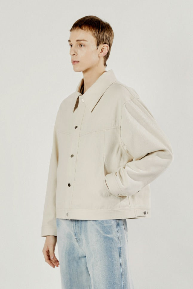 KIPAS RAW DENIM ROUND JACKET CREAM