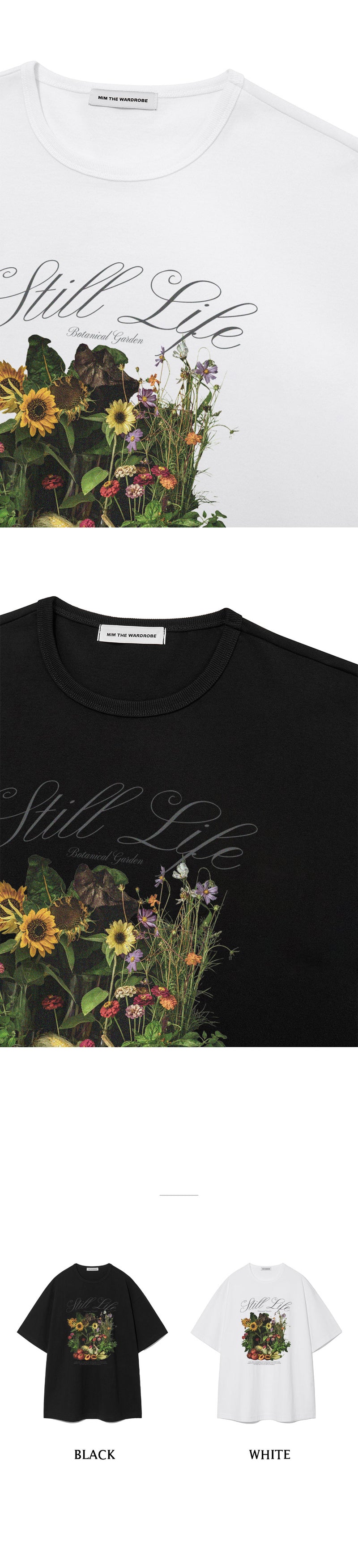 STILL LIFE FLOWER T-SHIRT BLACK