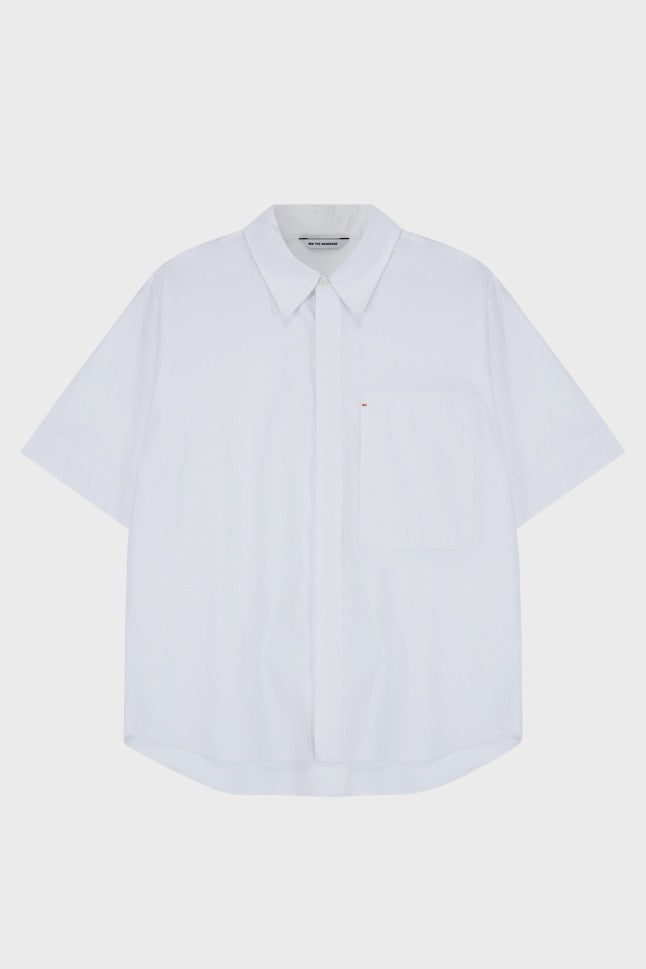 RIVER Cotton Half Shirt White