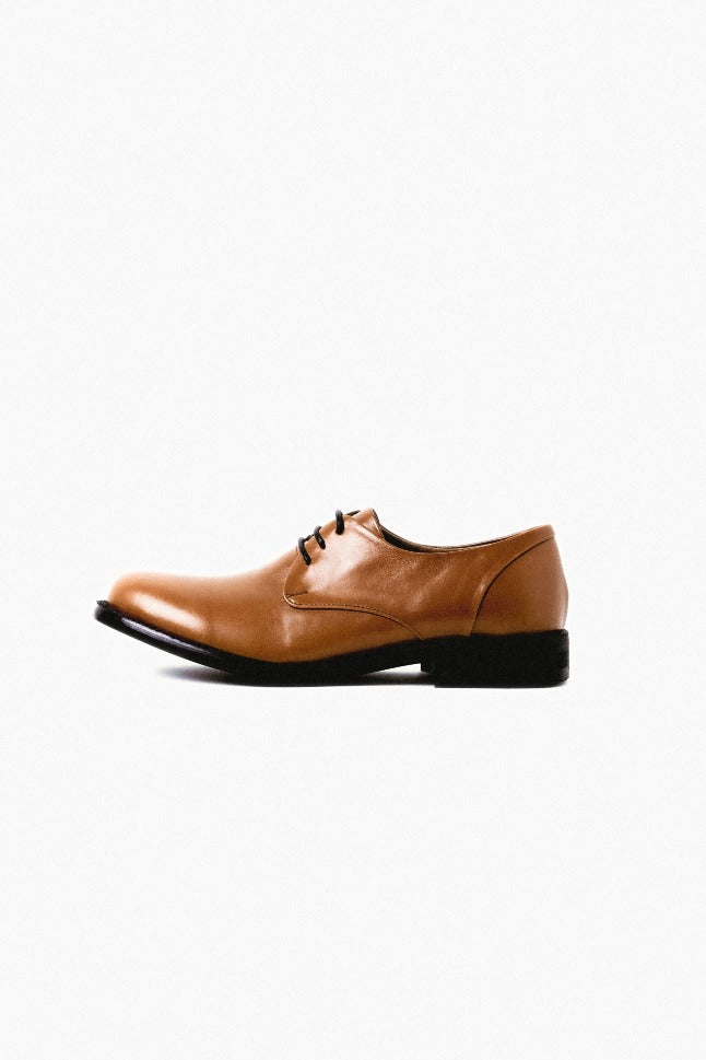 BREAD LEATHER DERBY SHOES BROWN