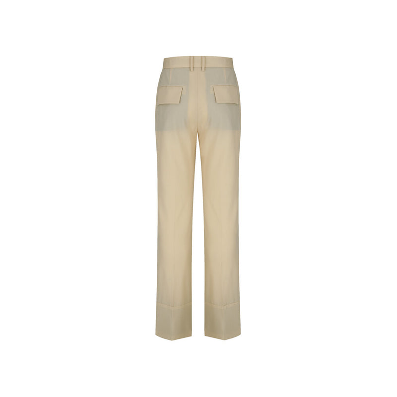 ARRANGED BUTTONS TROUSERS CREAM YELLOW